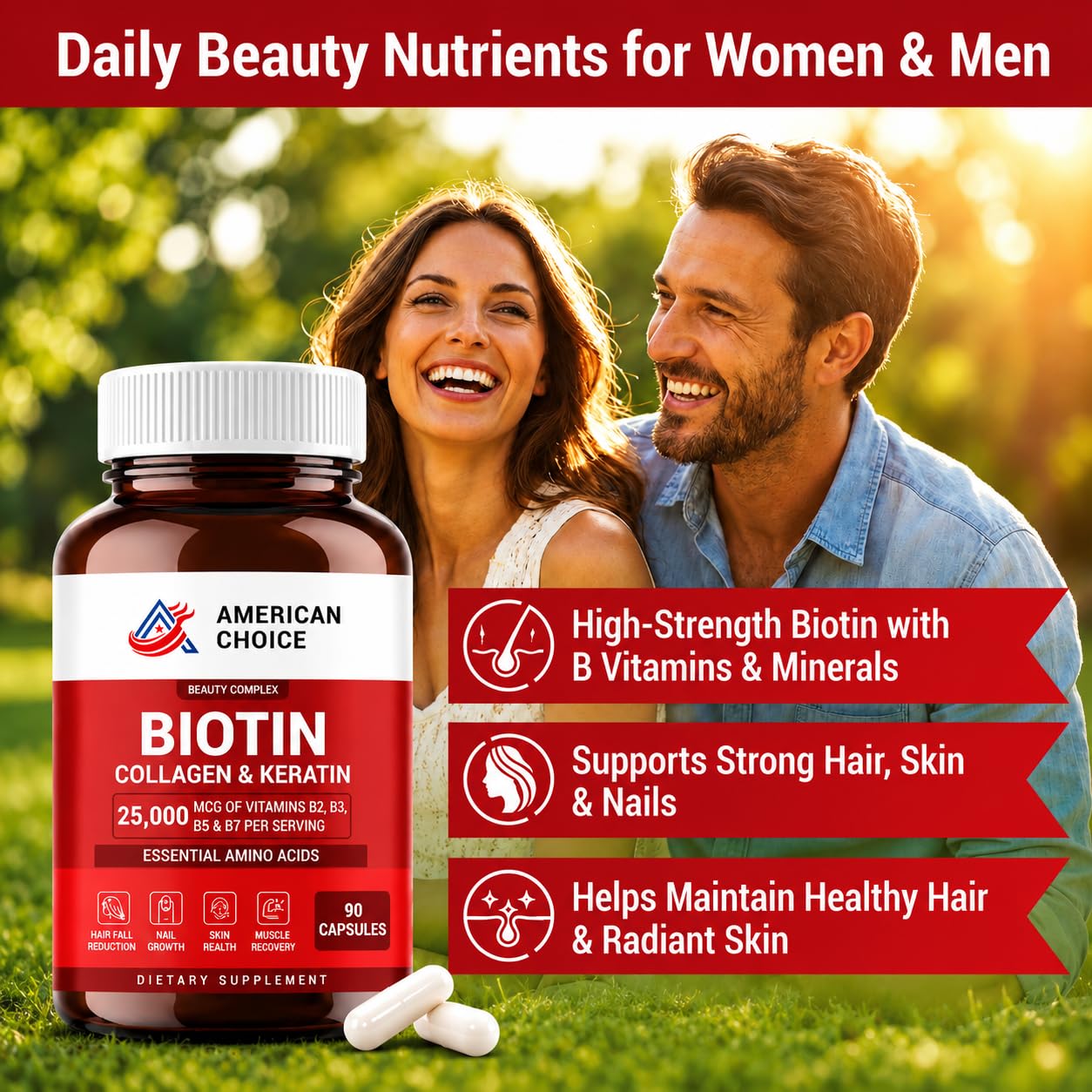 Biotin For Hair Growth Women & Men With Keratin, Collagen, Amino Acids — Amazon image 8