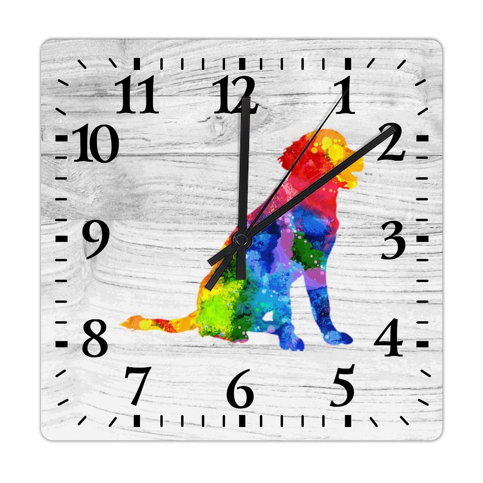Golden Retriever horloge murale bois silencieuse pour éliminer le bruit du tic-tac
