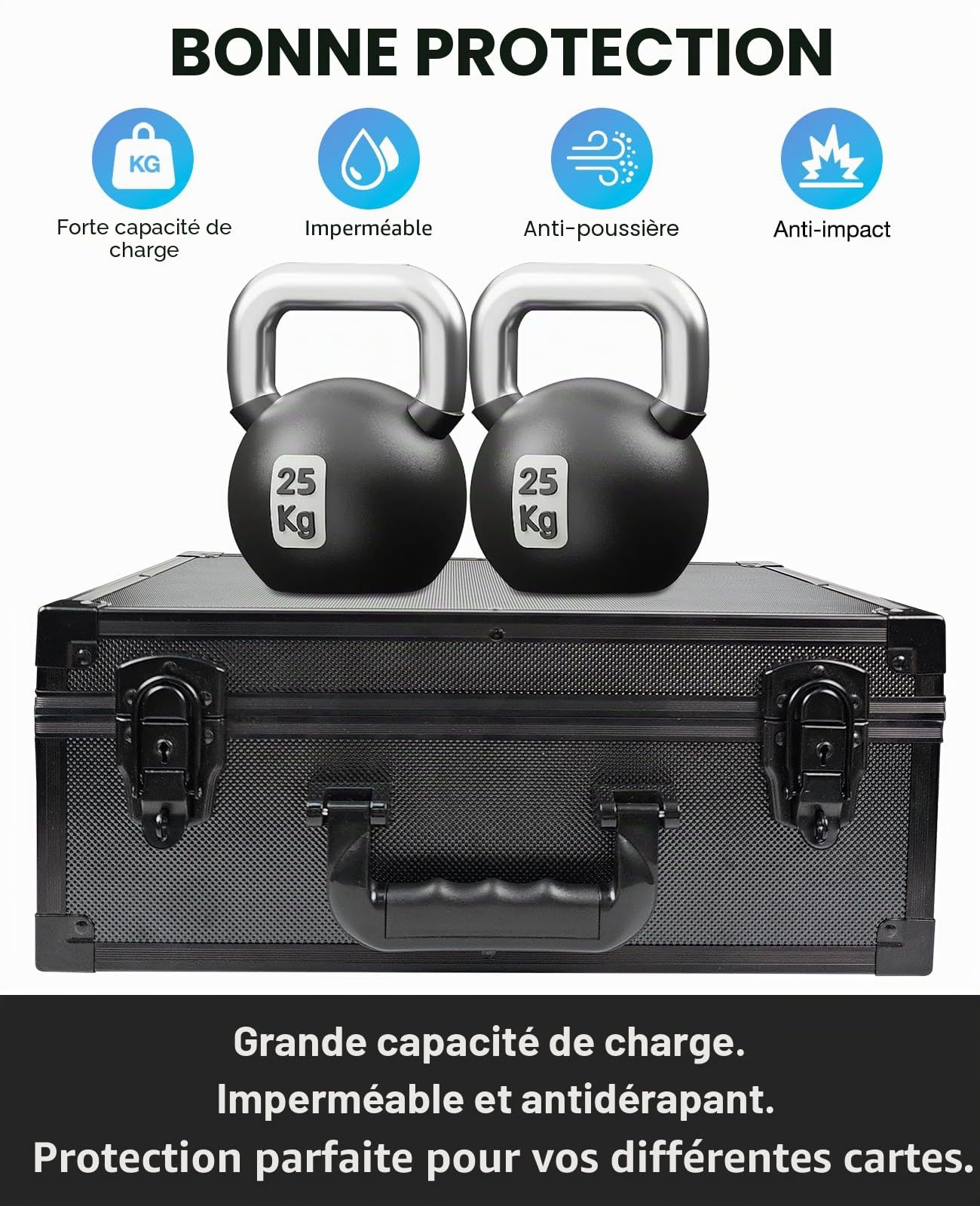 iDiskk Toploader Storage Box - Étui verrouillable pour plus de 600 cartes, protection renforcée pour les cartes de sport et de trading, organisateur rembourré avec clés，Top Loader Storage Box