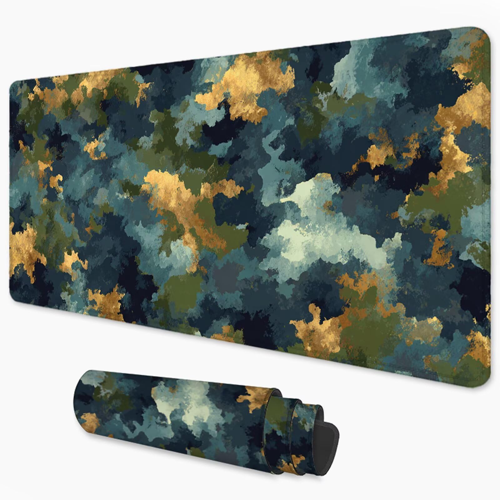 Abstrakcyjna podkładka pod mysz XXL 1200 x 600 mm duża antypoślizgowa podkładka pod mysz do gier akcesoria biurowe, wodoodporna podkładka pod mysz z zamykaną krawędzią do biura, domu i pokoju zabaw