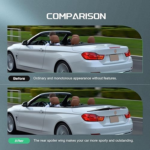 Miniatura 259 de SCITOO Spoiler Wing GT Style Universal 52" ABS Brillante Carbono Aspecto Trasero Alerón Alerón