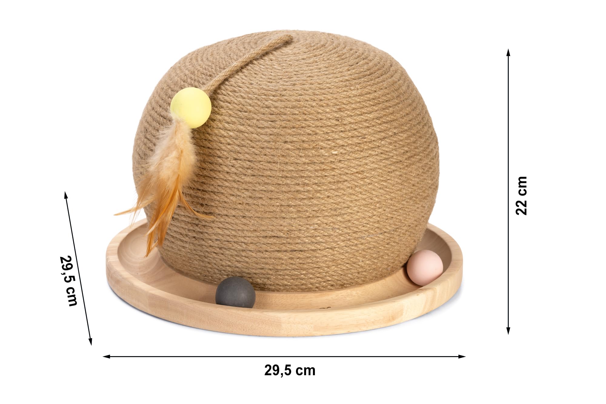 Designed by Lotte Kratz- und Spielball Mila, Katzenspielzeug, Holz