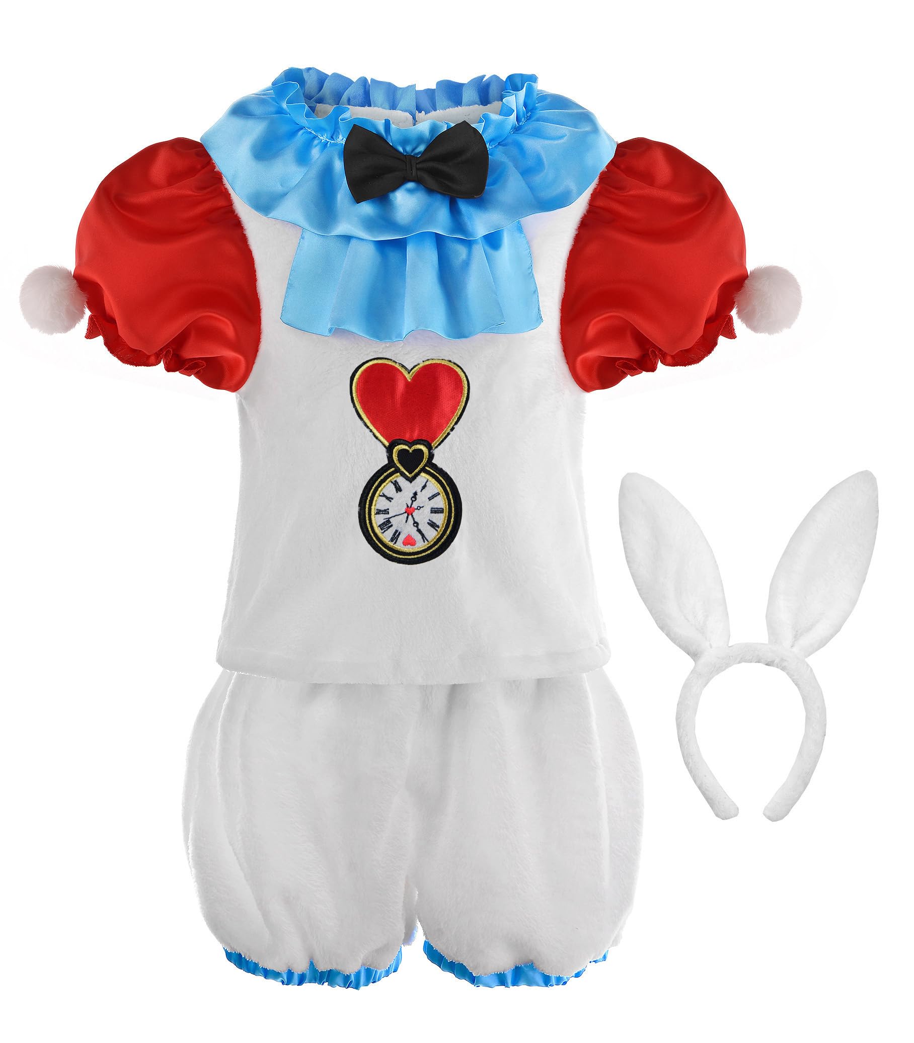 ReliBeauty Bunny Costume Wonderland for Kids Boys and Girls Easter Costume Toddler with White Rabbit Ears
