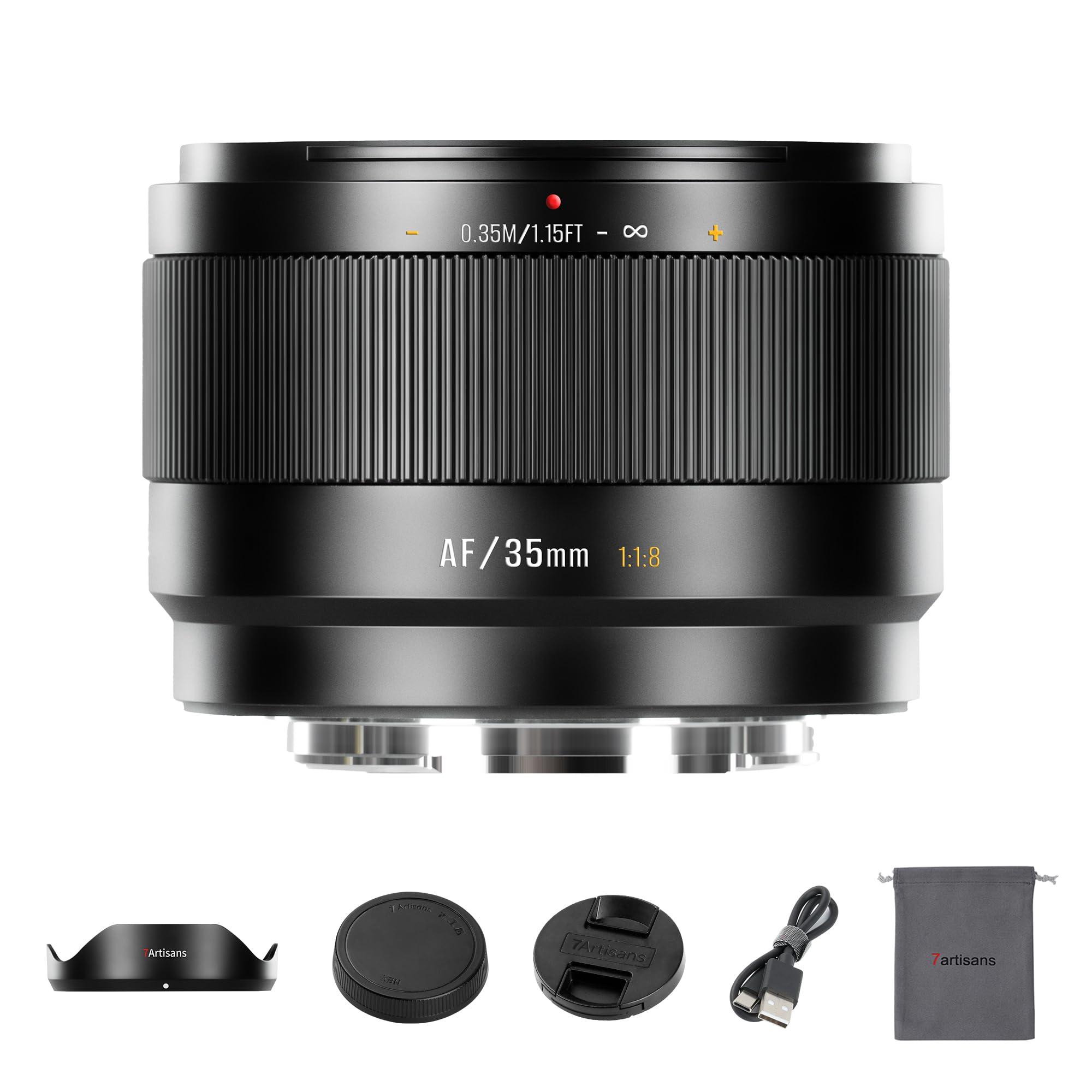 Objectif 7Artisans AF35mm F1.8 APS-C Frame Lite à Grande Ouverture F1.8 Compatible avec la Reconnaissance faciale et oculaire Compatible avec Les appareils Photo Fujifilm Fuji X-H/T/T30/S/E/A