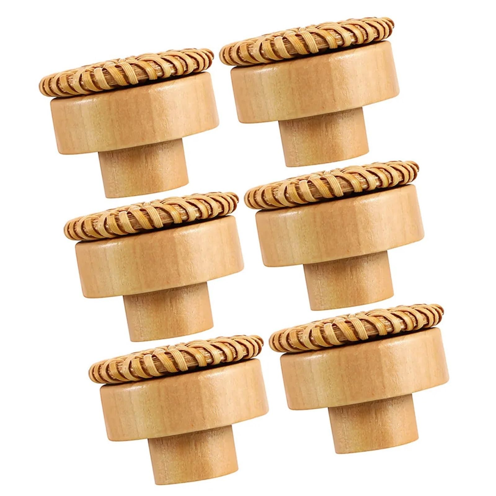 NHralpajj Rattan Wood Woven Vanity Drawer Pull