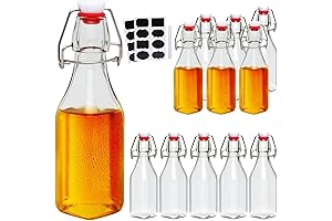 Accguan Glass Flip-Top Bottles - 12 Pack of 250ml Leak-Proof Glass Bottles...
