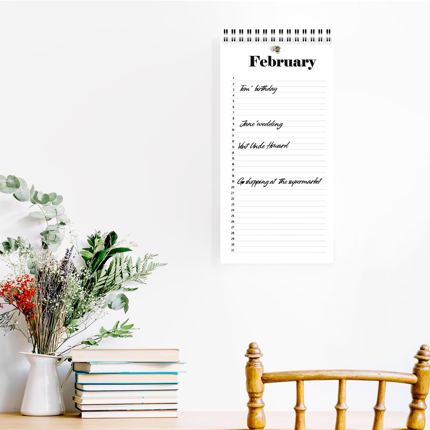 Bliss Collections Calendrier Perpétuel, Journal Mensuel Et Quotidien à Suspendre, Dates Importantes, Jours Spéciaux, Anniversaires, Anniversaires De Mariage – Never Forget A Date – 5 X 10 – Bloc Noir