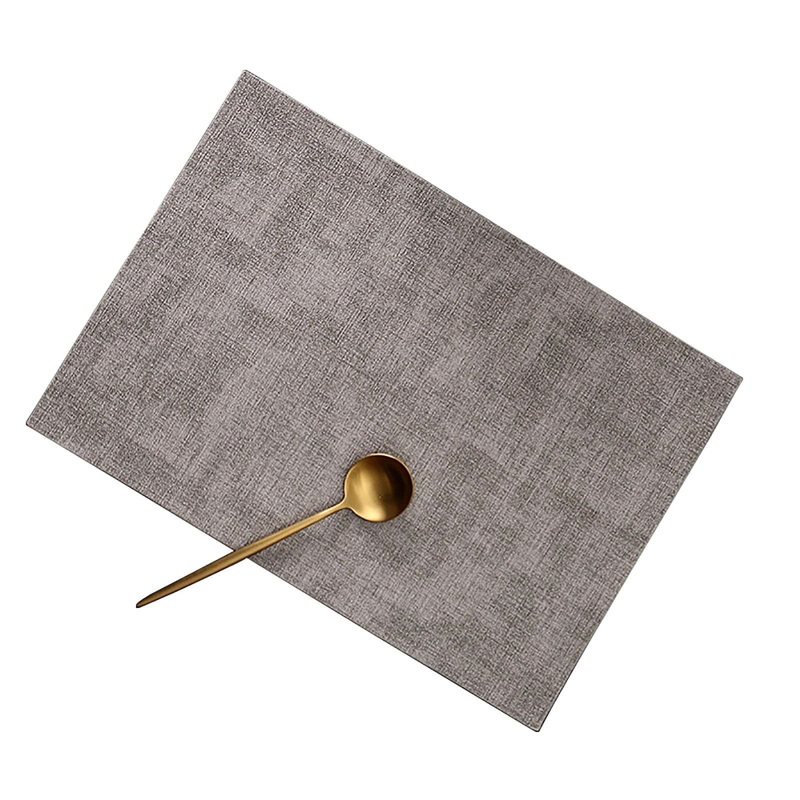 Set de table en cuir synthétique gris imperméable pour 4 personnes