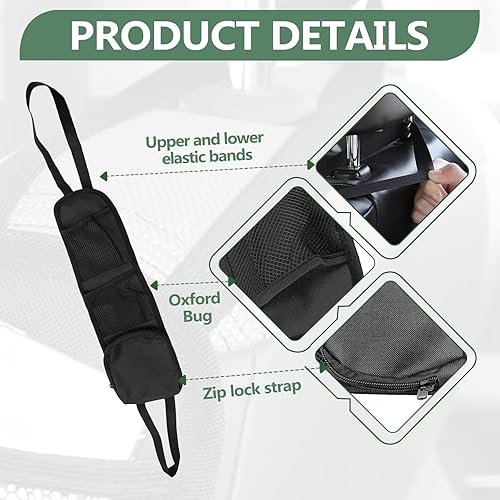 Miniatura 3 de Organizador lateral de asiento de automóvil, 2 piezas, soporte multifuncional para cosas con bolsillo de red de malla, bolsa colgante de