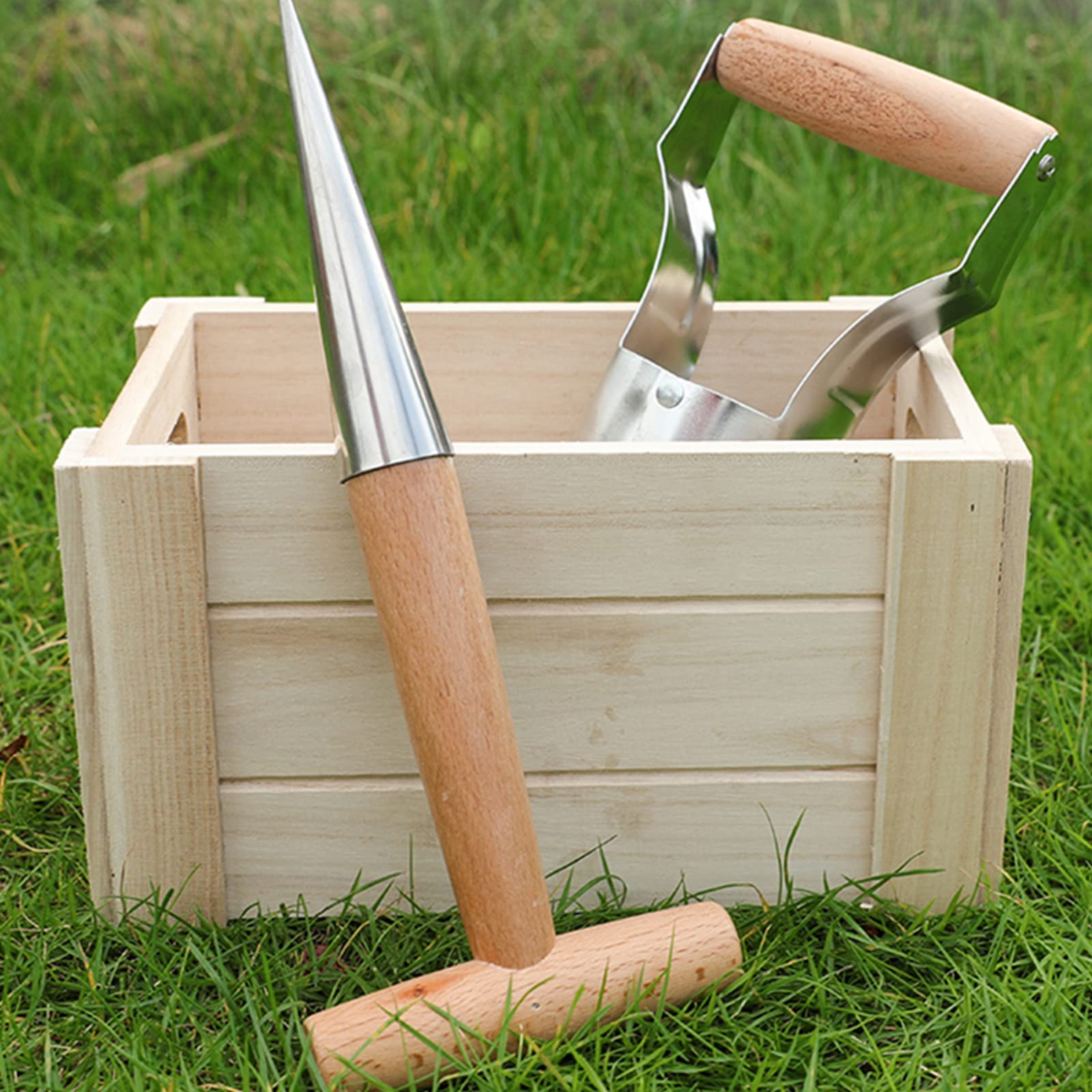 Set di fioriere for bulbi, strumenti for fioriere di bulbi da giardino Trapiantatrice di bulbi for piantare rilascio automatico del terreno for scavare/riempire foro con segno di profondità for tulipa