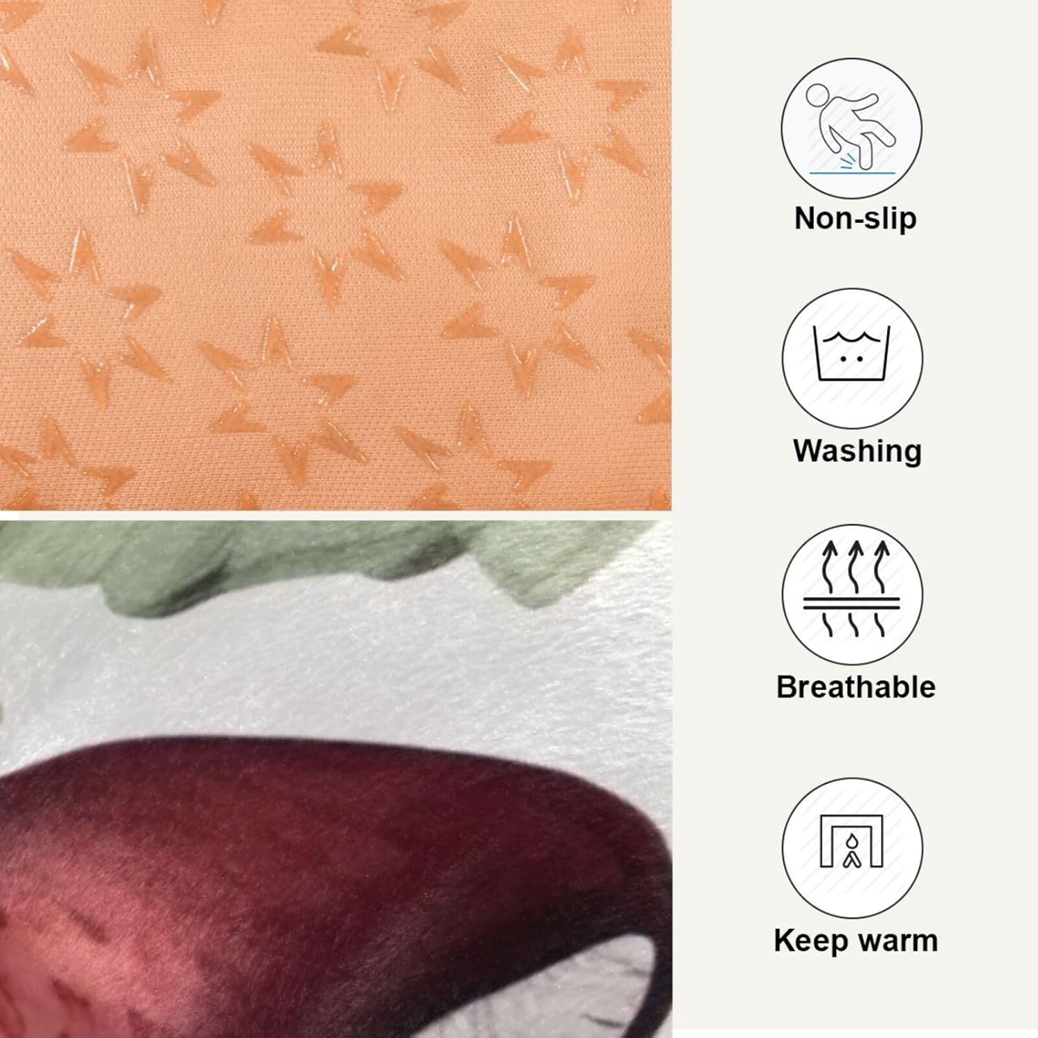 review Watercolor Mushroom Calming Dog Bed Cat Bed Soft Comfortable Washable Anti-Slip Pet Mat Dog Crate Pad for Small Medium Large Dogs