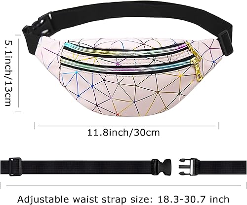 Miniatura 4 de Riñoneras holográficas de 2 piezas, riñoneras de moda, brillantes, impermeables, para mujeres y hombres, para viajes, fiestas, festivales, correr