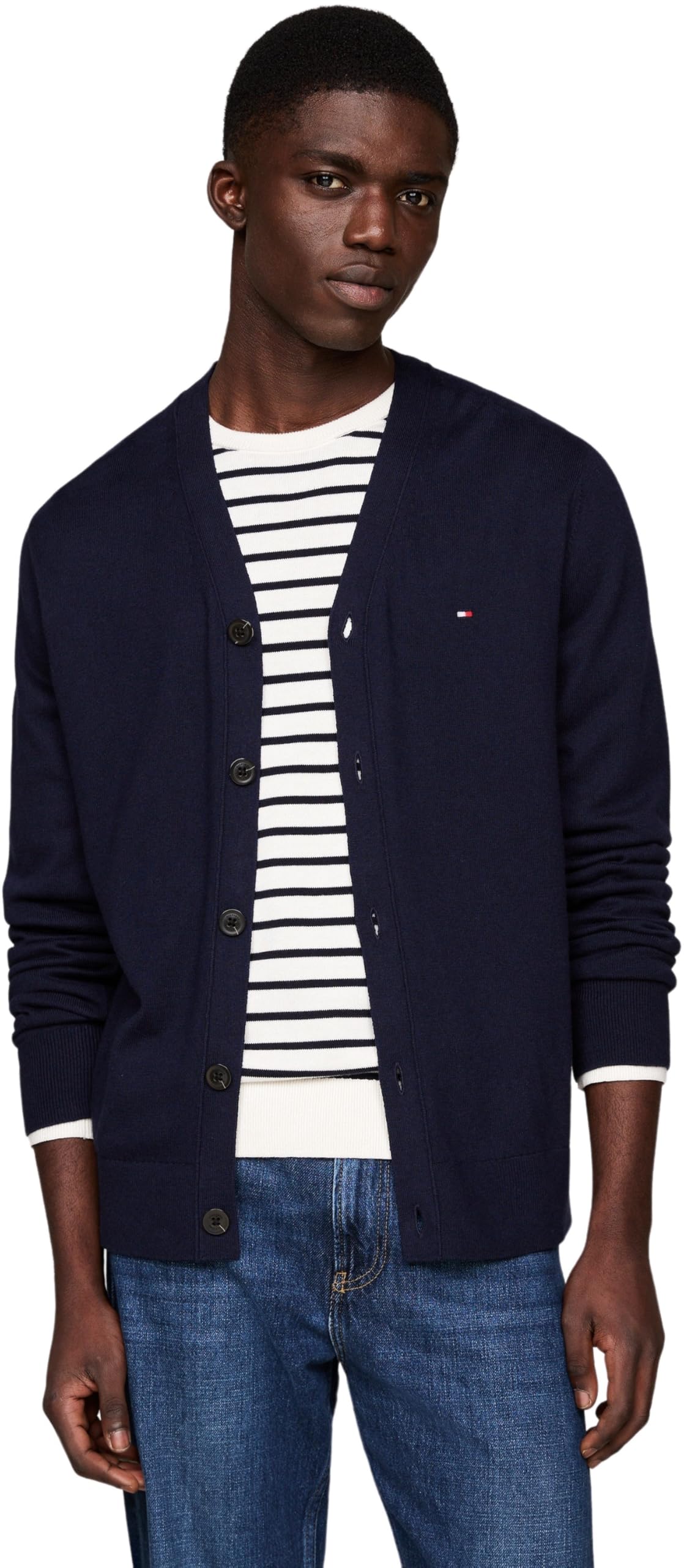 Tommy Hilfiger PIMA ORG CTN Cashmere Cardigan MW0MW36518 Blue (Desert Sky) XXL