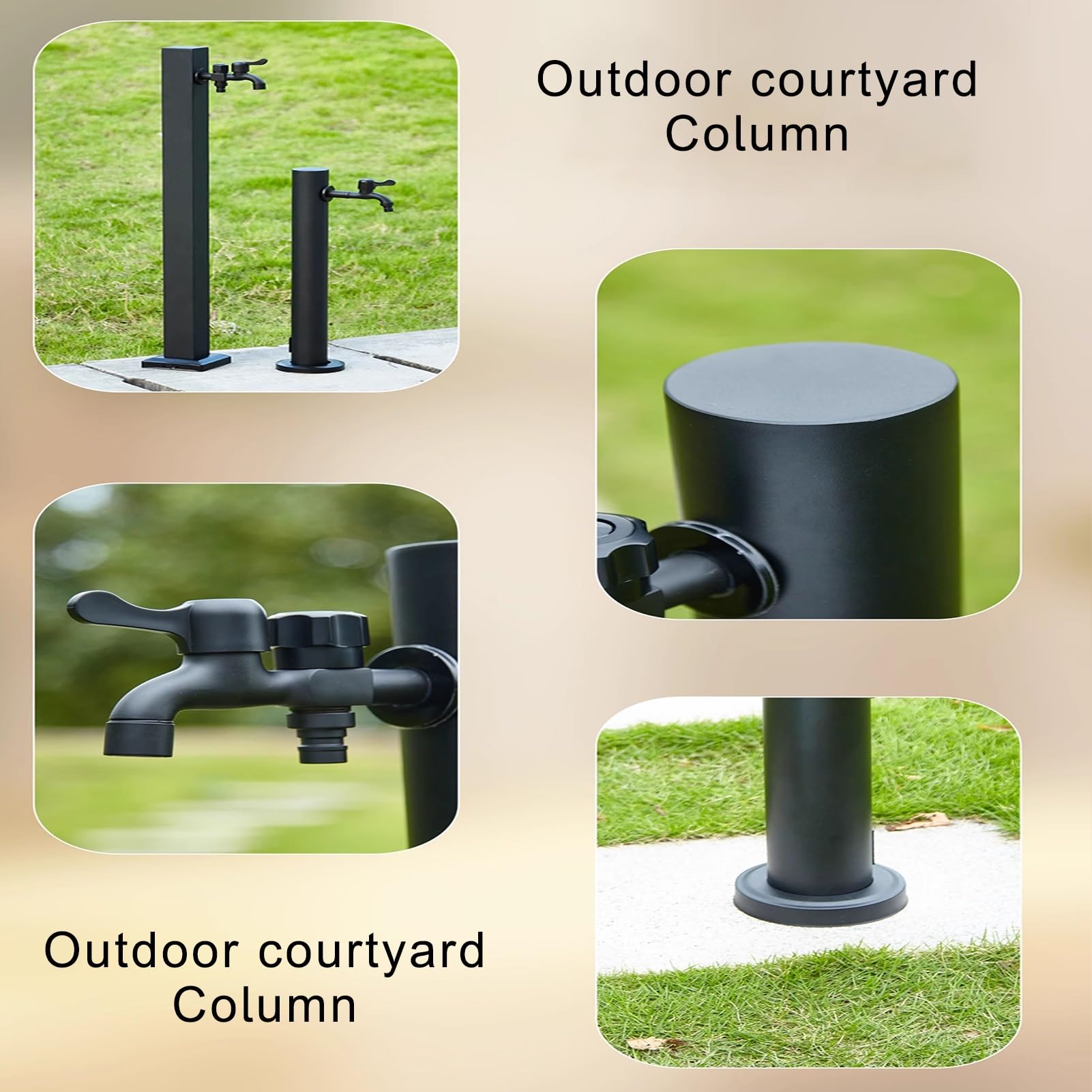 Fontana d'acqua da giardino in acciaio inox 304 design indipendente (60 x 12 cm) perfetta per decorazioni esterne irrigazione e giardinaggio.