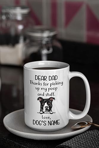 Miniatura 2 de Personalized Pit Bull Coffee Mug, Pitbull Terrier Custom Dog Name, Customized Gifts For Dog Dad, Father's Day, Birthday Halloween Xmas Thanksgiving