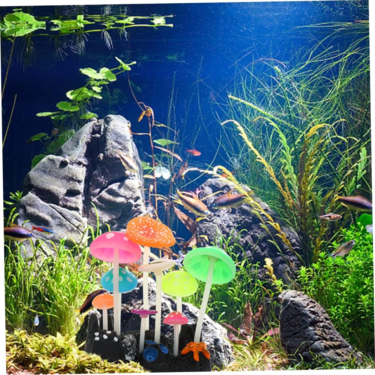 2sets Fish Tank Light Decoration Pump Turtle Goldfish Multiple Heater Tanks for Aquarium Floating Sea Artificial Canister Automatic Stand Cute Fish Tank Glowin