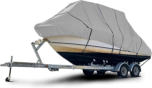 Eliteshield Cubierta de lancha dura de alta resistencia con tapa en T, poliéster teñido en solución de grado marino, tratado con rayos UV,