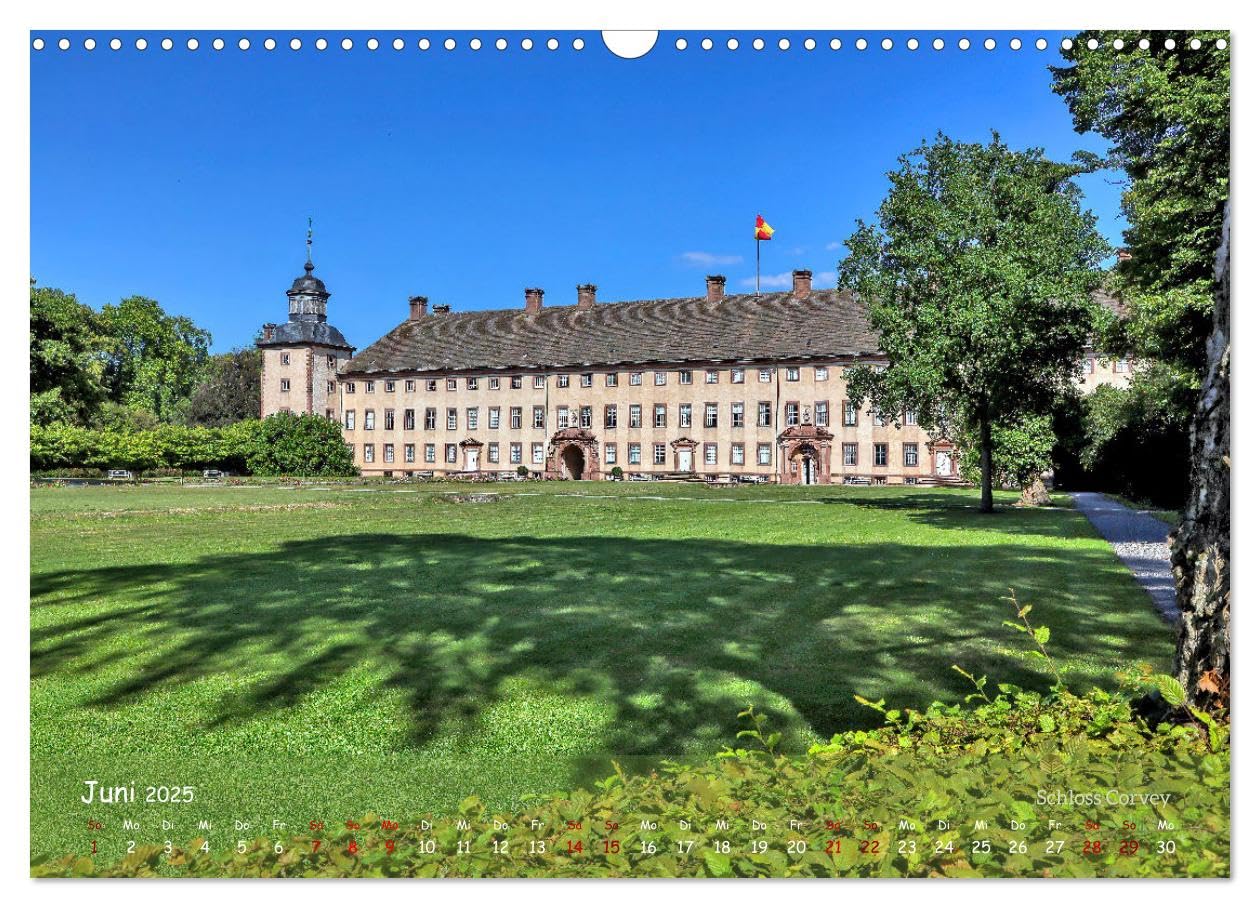 Burgen, Schlösser, Herrenhäuser im Weserbergland (Wandkalender 2025 DIN A3 quer), CALVENDO Monatskalender: Zauberhafte Impressionen der Weserrenaissance (CALVENDO Orte)
