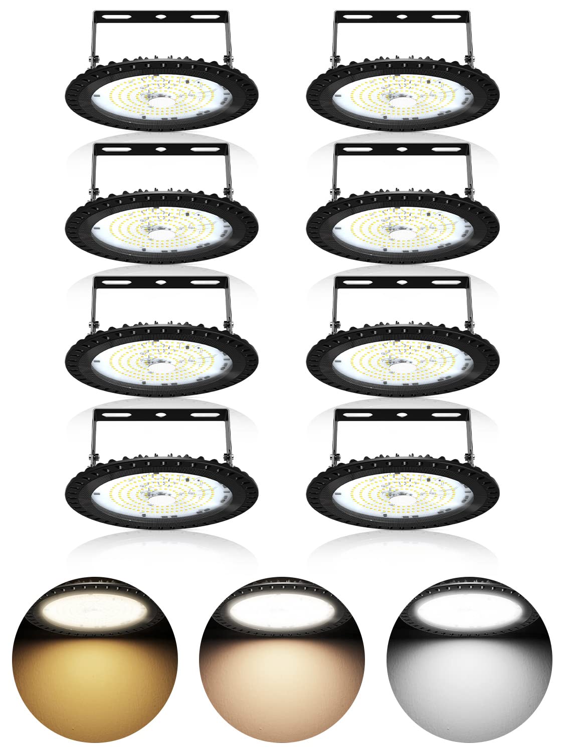 Litglobe UFO LED High Bay Light 100W,3000K/4500K/6500K Workshop Lighting,Super Bright 10000LM LED Shop Lights,IP65 Waterproof Commercial Bay Lighting for Factory, Warehouse, Garage — image 1