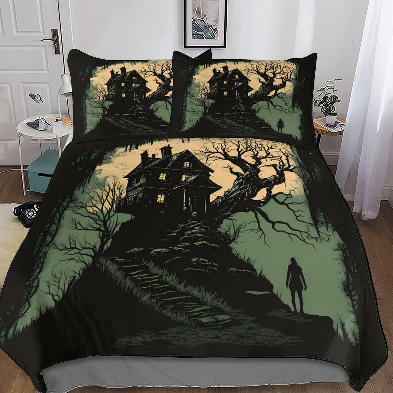 Art d'horreur housse de couette hypoallergique pour calmer les allergies sur lit double 200x200