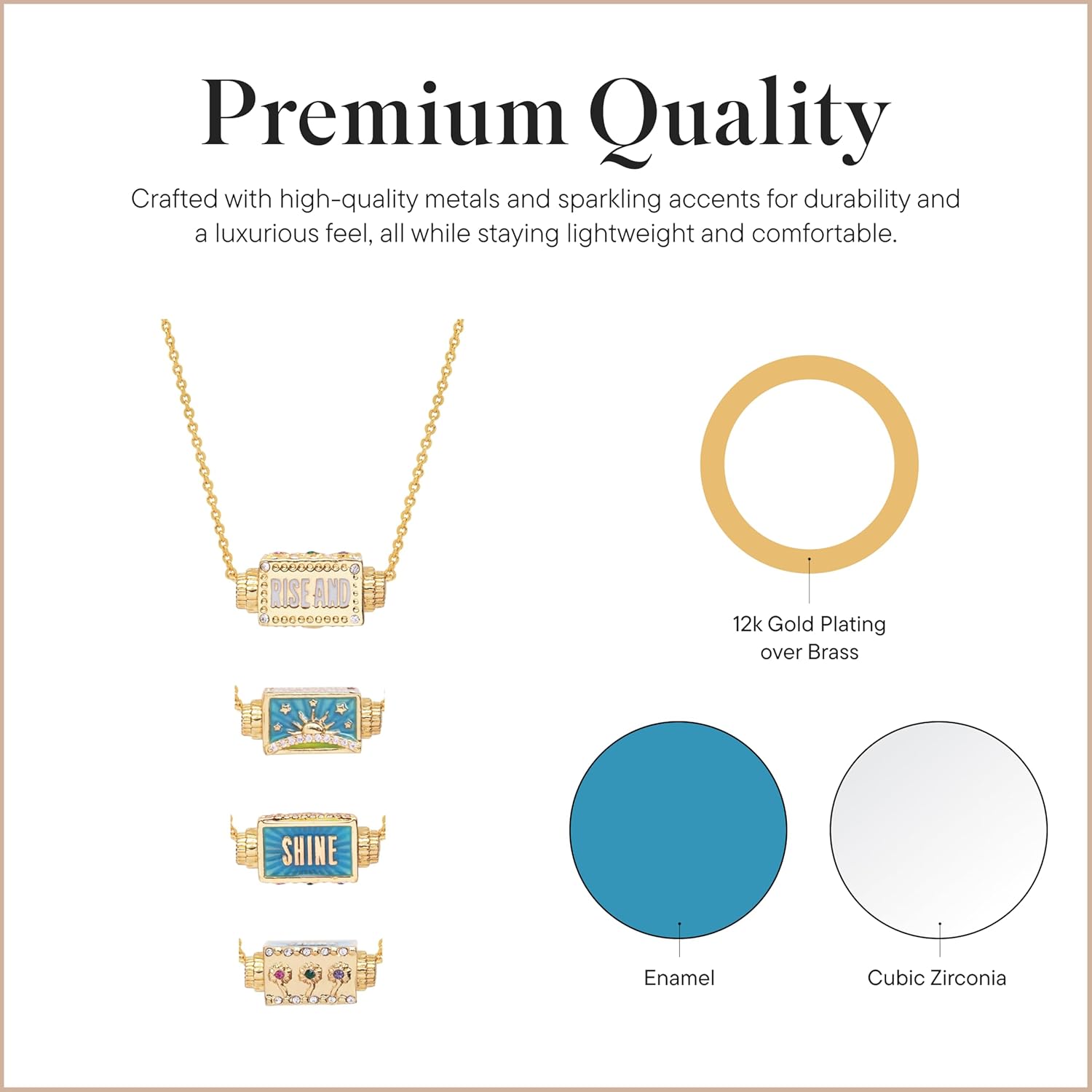 Rocksbox Spinner Necklace - Statement Necklace for Women - 12k Gold Plating with CZ - Premium Quality Jewelry - 16" with Extender