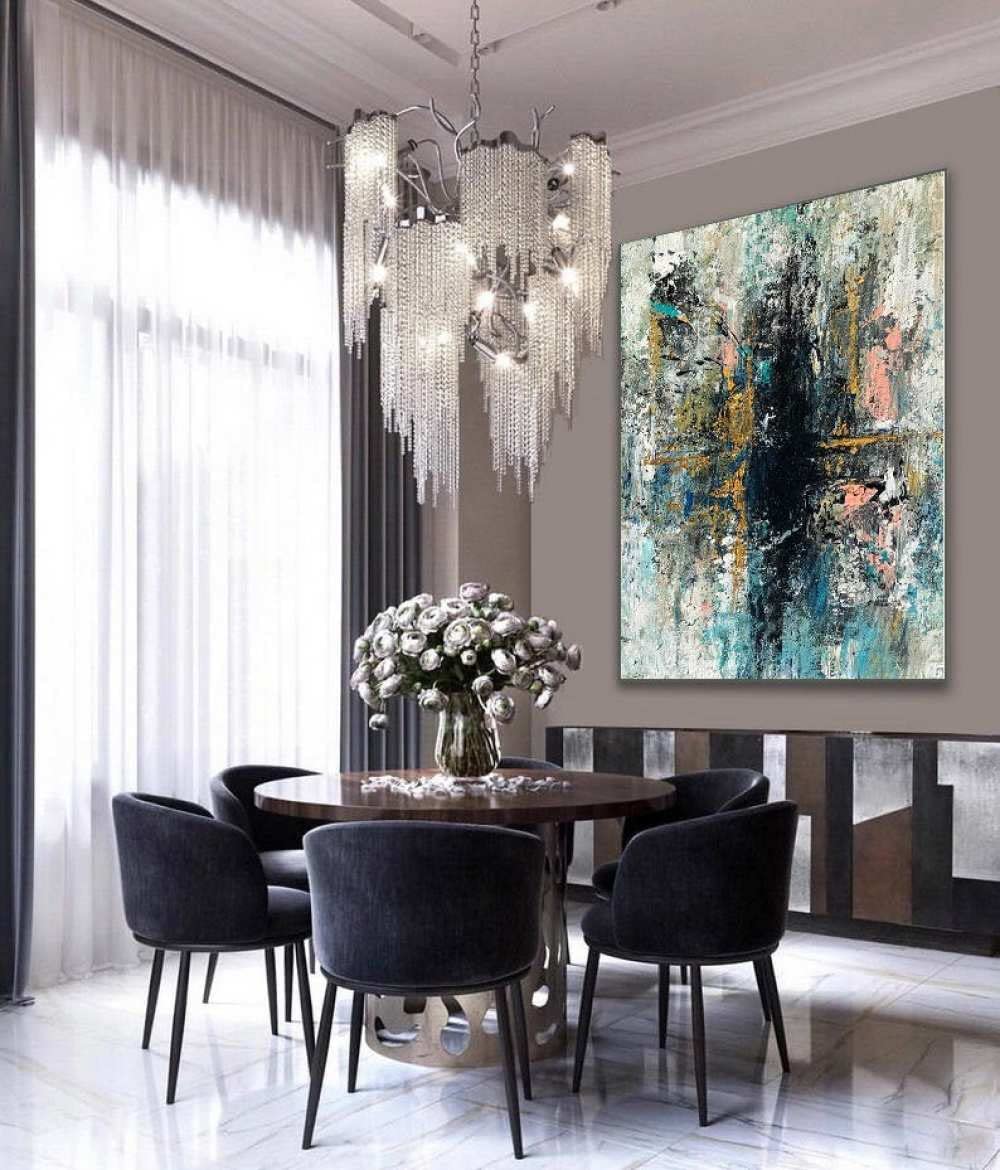 Mano Pintura Óleo Pintada Cuadros,Arte Abstracto Pintura Acrílica 100% Pintada A Mano Obras De Arte De Paisaje Arte De Pared Extra Grande Sin Marco Pinturas Frías Decoración Del Hogar Para El Dor