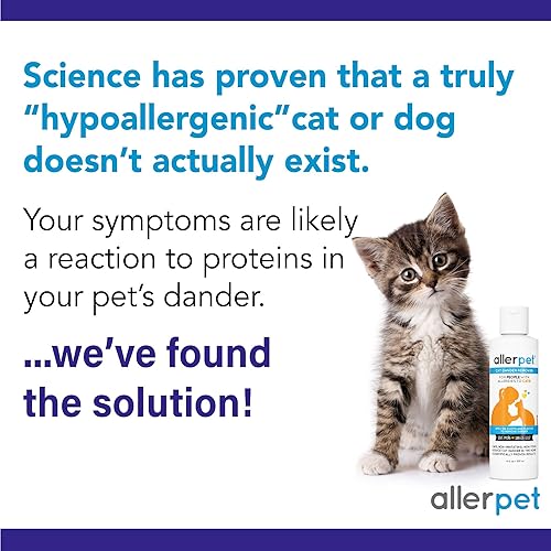 Miniatura 2 de Allerpet Removedor de caspa de gato con guante aplicador gratuito, removedor eficaz de caspa de gato, solución antialérgenos fabricada en Estados