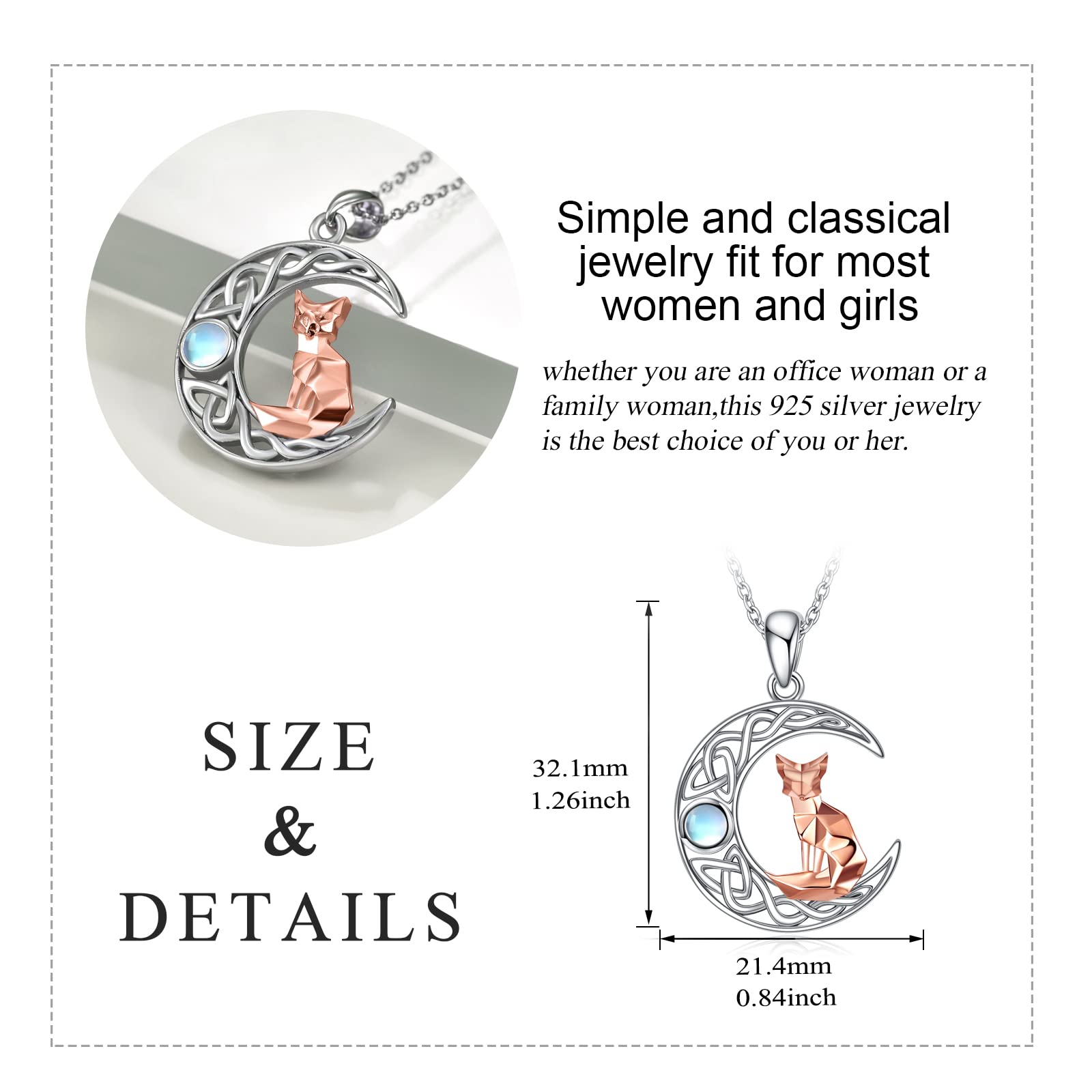 YAFEINI Origami Katze/Wolf/Fuchs/Pinguin/Kolibri/Eule/Kardinal Halskette 925 Sterling Silber Anhänger Halskette Schmuck Geschenk für Damen Mädchen Freund