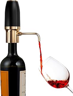 Electric Wine Aerator, Modern Aerator, Electric Wine Dispenser, Black & Gold Wine Pourer, Automatic Wine Pump, Re-chargeable, Wine Gift, Mothers Day Gift, Gift for Mom