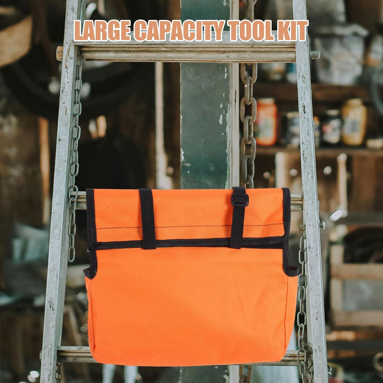 Ladder Tool Bag Large Capacity Folding Ladder Accessories Organizer Cloth Pouch with Hanging Strap for Handheld Tool Storage in Home Improvement image 5