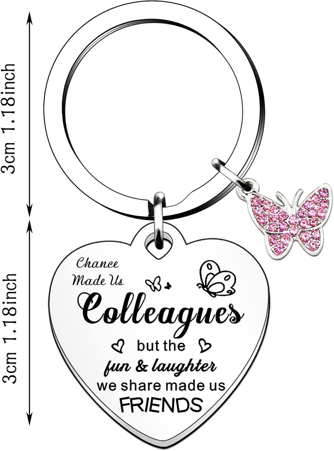 HULALA Chance Made Us Colleagues Keepsake Keyring Keychain Key Ring Colleague Leaving Farewell Gifts For Women Work Bestie Friends - Image 3