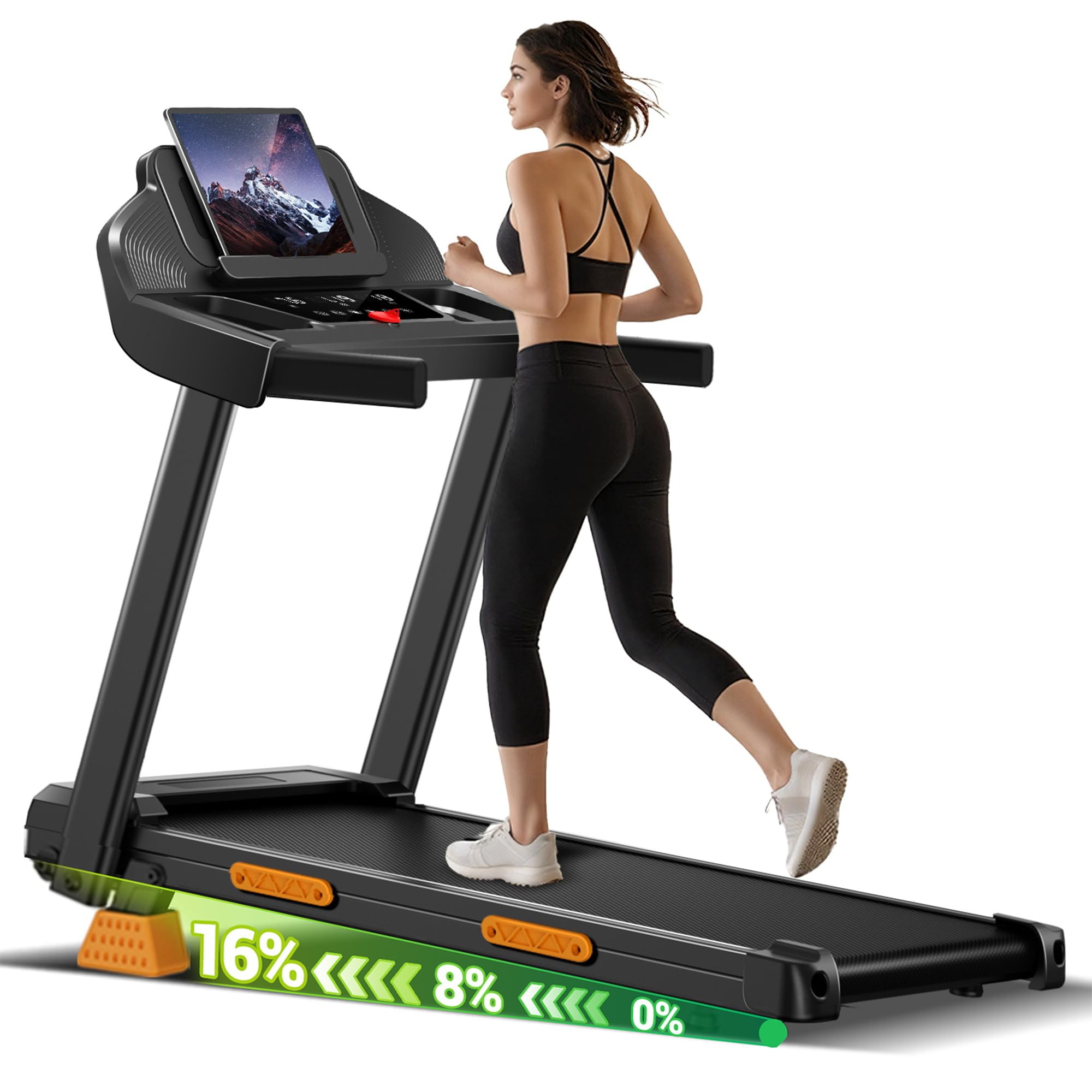 Cinta de Correr Plegable con Inclinación 15%, Cinta de Andar Plegable 12KM/H,Caminadora Electrica para Casa Equipado con un Motor de 3,0 CV