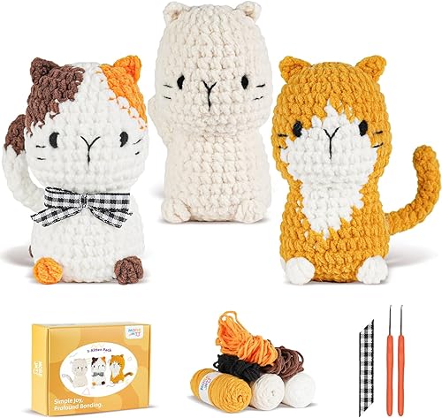 Vista 28 de MOREJMTT Kit de ganchillo para principiantes, aprende a tejer, incluye hilo suave fácil de tejer, tutorial en video paso a paso, gancho, regalo