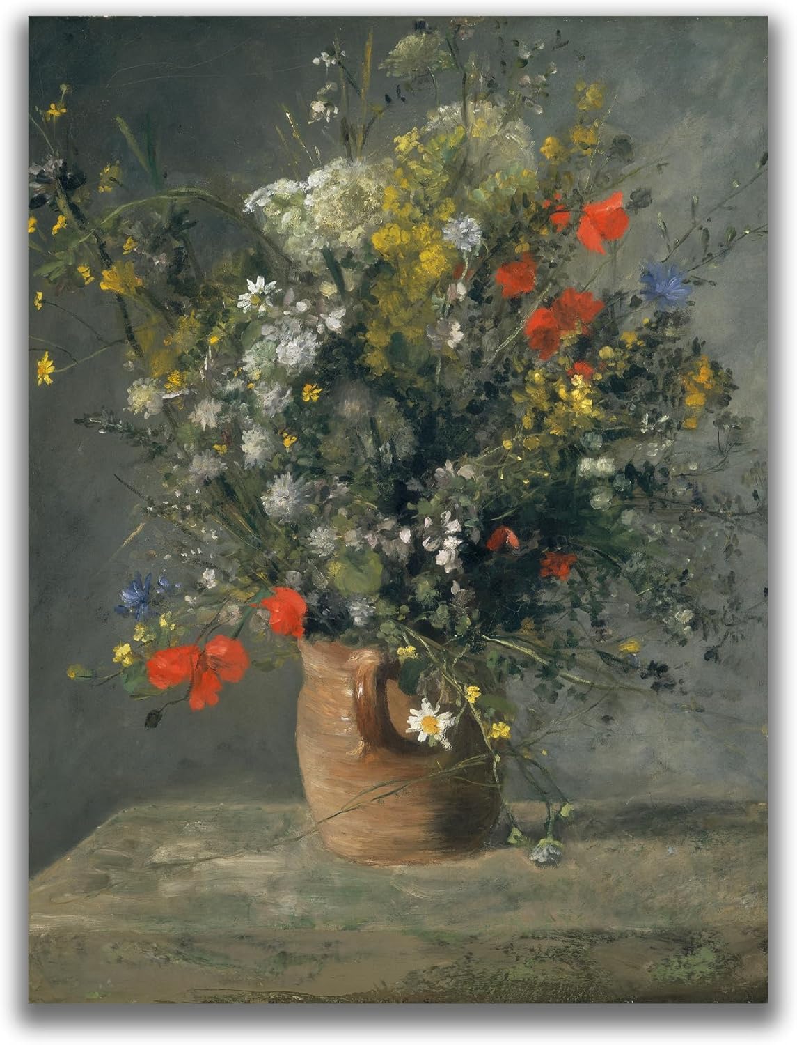 Waeta Rnvzx Pierre-Auguste Renoir Poster Flowers in A Vase Canvas Painting Vintage Wall Art Pierre-Auguste Renoir Prints For Home Decor Picture 50x70cm No Frame