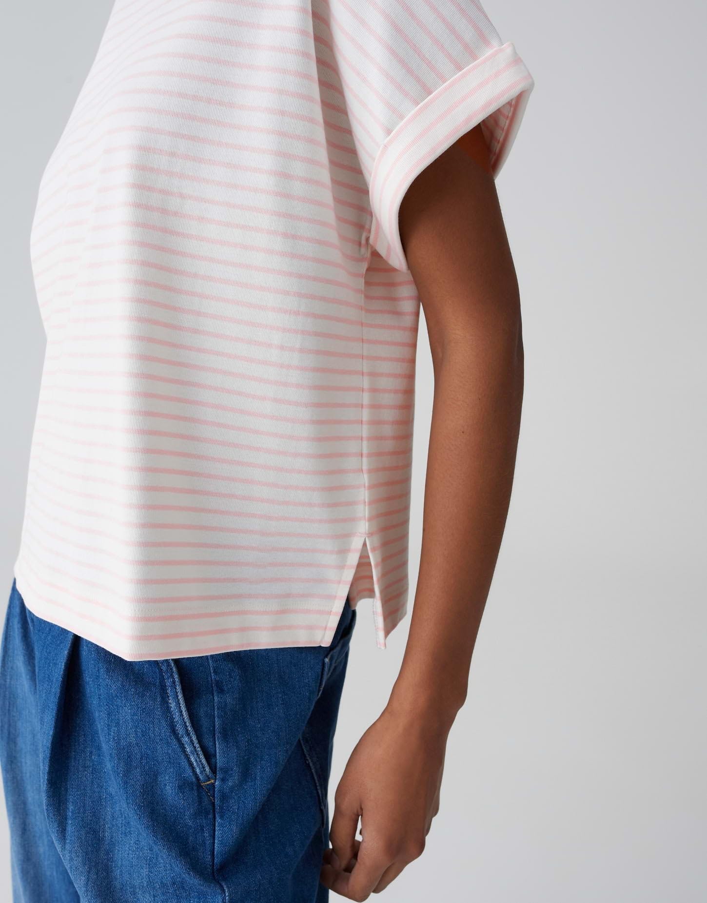 OPUS Damen Kurzarmshirt | Gestreiftes T-Shirt aus BCI Cotton Mix Loose Fit