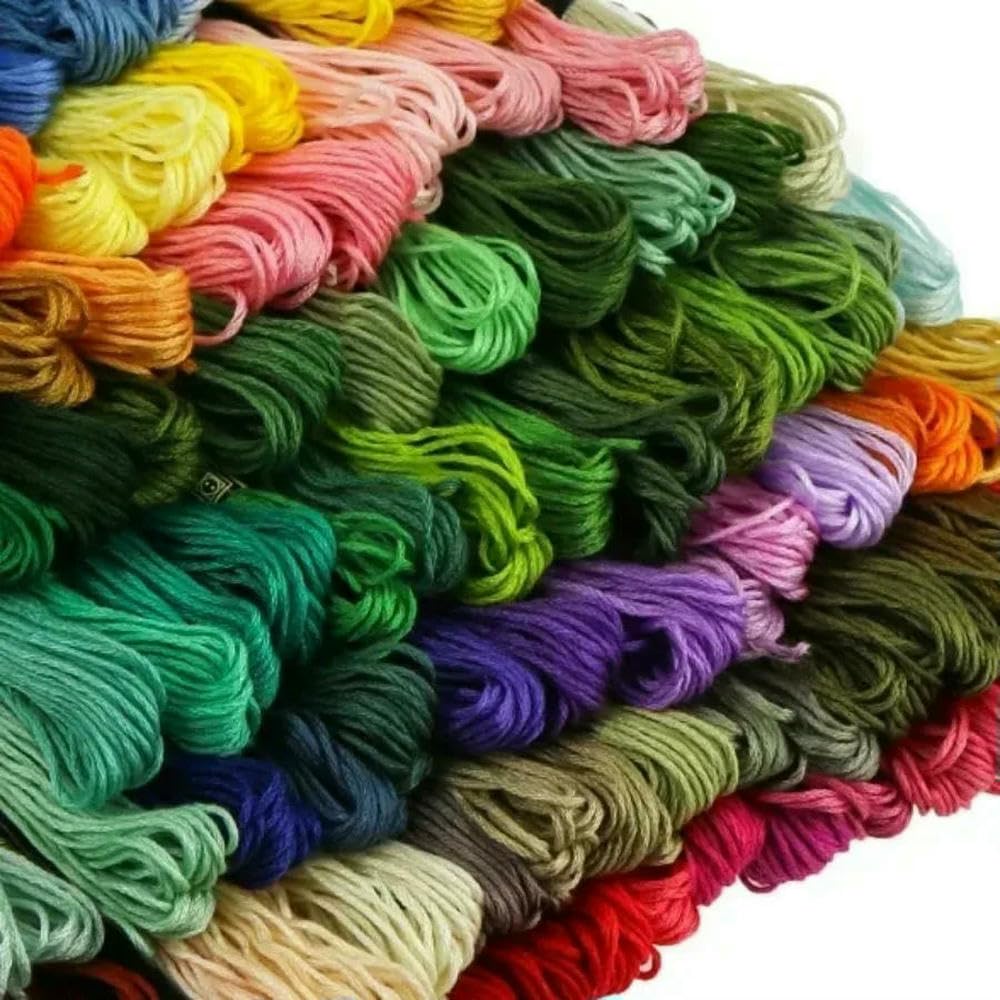 Kreuzstichgarn in 50/100/150/447 Farben – farbechtes Stickgarn zum Selbernähen, Handarbeiten, Basteln – Baumwollgarn