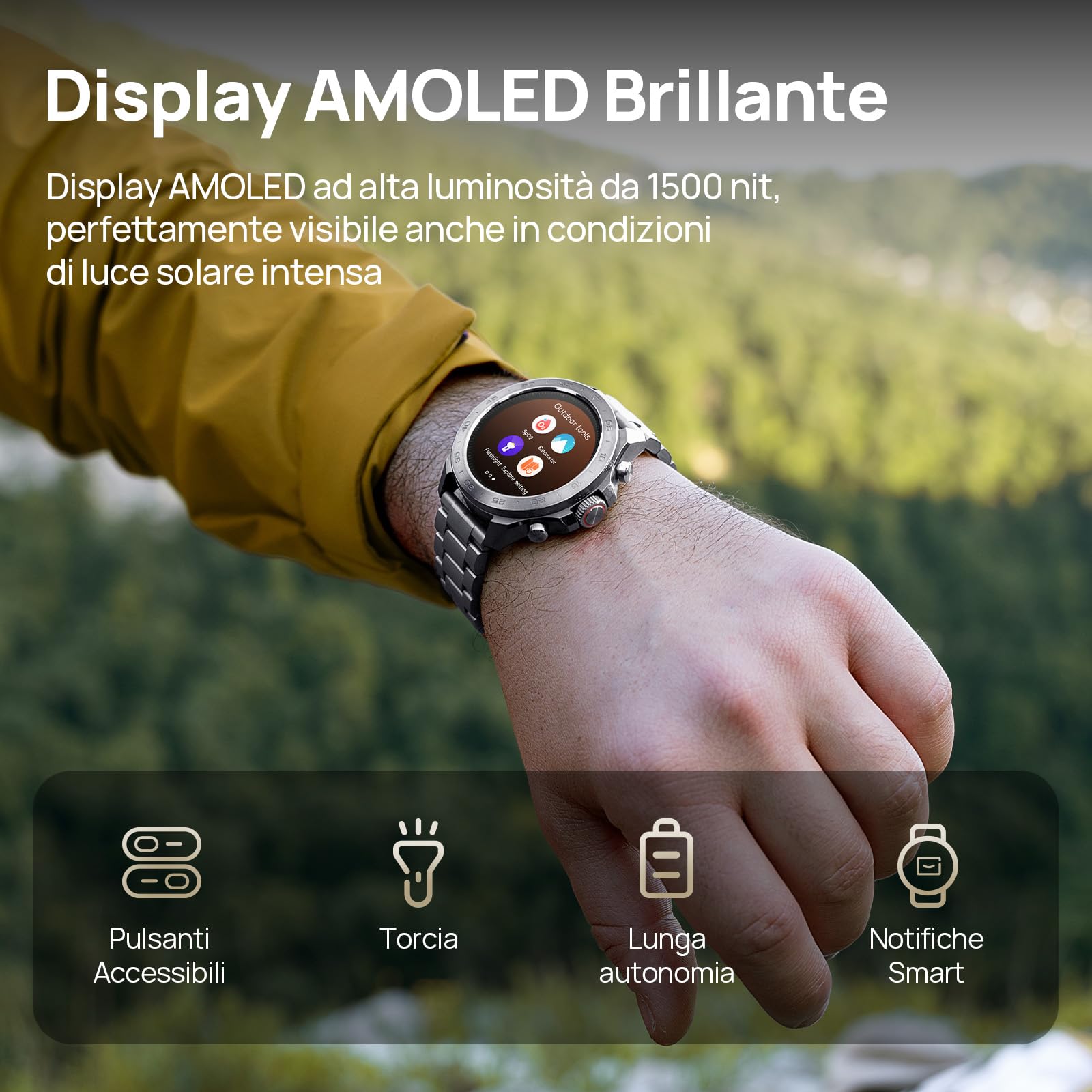 Mibro GS Explorer S Full Ti 48mm Smartwatch Outdoor con 1.32" AMOLED,Mappe Offline,Full Titanio,GPS Dual Band,10 ATM e 150+ Orologio Sportivo,20 Giorni Autonomia,Per iOS e Android