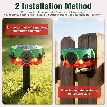 ChunHee Outdoor Motion Sensor Alarm Barking Dog Alarm 360Detection