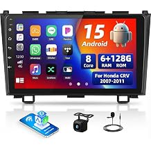 8 Core 6+128G Android 15 Car Radio for Honda CRV 2007-2011,9" 1280 * 720 IPS Touchscreen Car Stereo with Wireless Carplay/Android Auto, Bluetooth 5.0 32-EQ GPS WiFi FM/RDS Split Screen USB