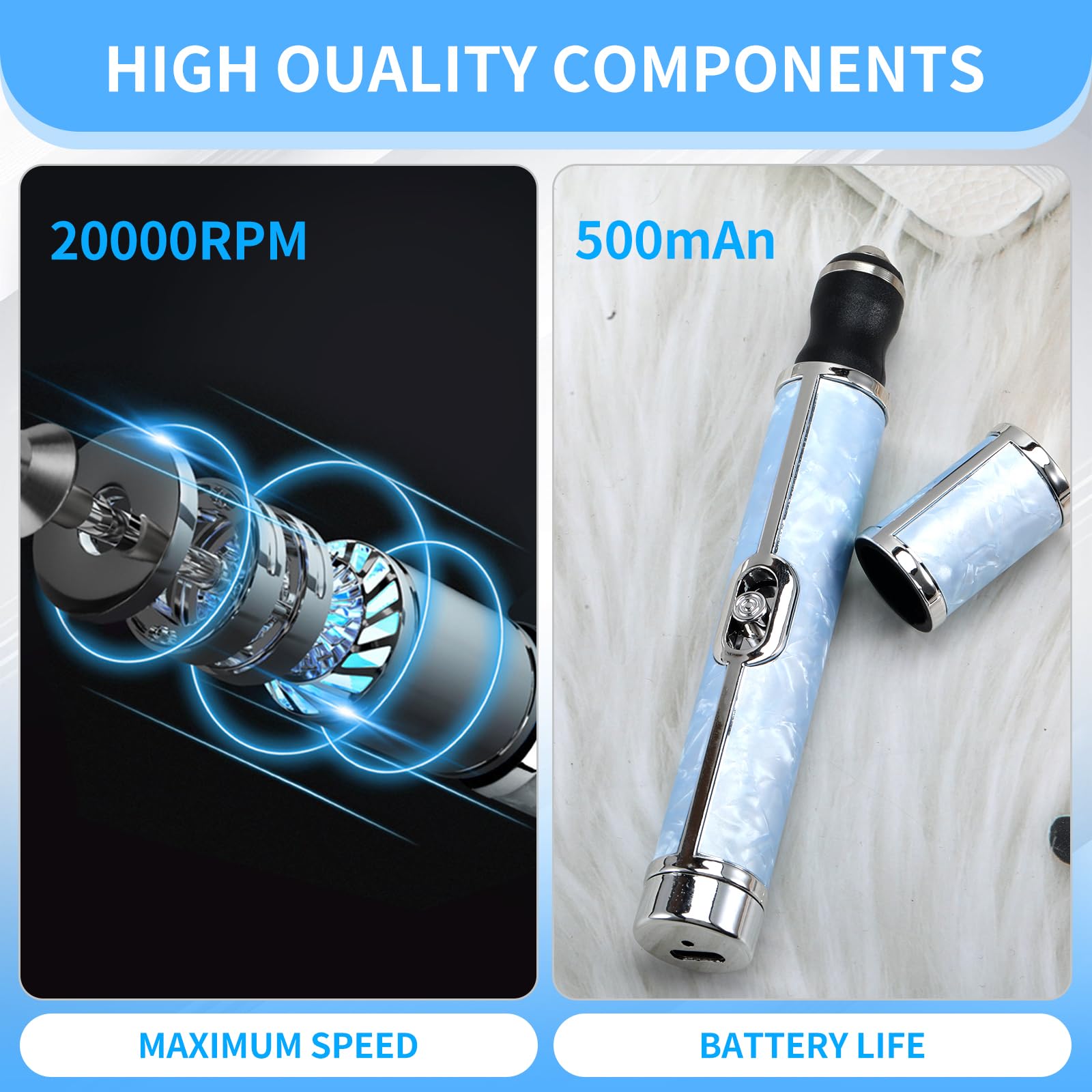 Electric Nail File for Thick Toe Nails 4 Speeds Electric Nail File for Thick Toe Nails Set Toe Nail File Electric Nail Tools for Various Nails and Shapes (18 Grinding Heads) - Image 4