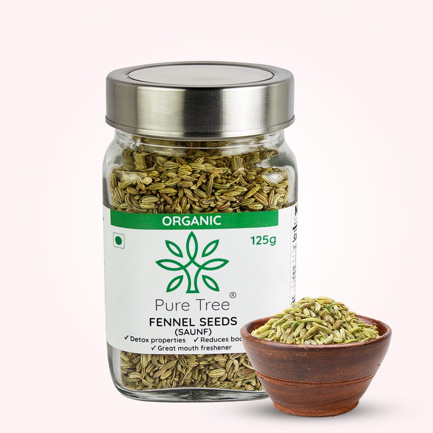 Pure Tree Certified Organic Fennel Seeds | | Glass Jar | Saunf, Variyali | Perumjeerakam Whole Spices Sombu Whole | Fennel Seeds Saunf | Organic Saunf Rich Flavour Sombu – 125 Gm Pure Tree Certified Organic Fennel Seeds | | Glass Jar | Saunf, Variyali | Perumjeerakam Whole Spices Sombu Whole | Fennel Seeds Saunf | Organic Saunf Rich Flavour Sombu – 125 Gm