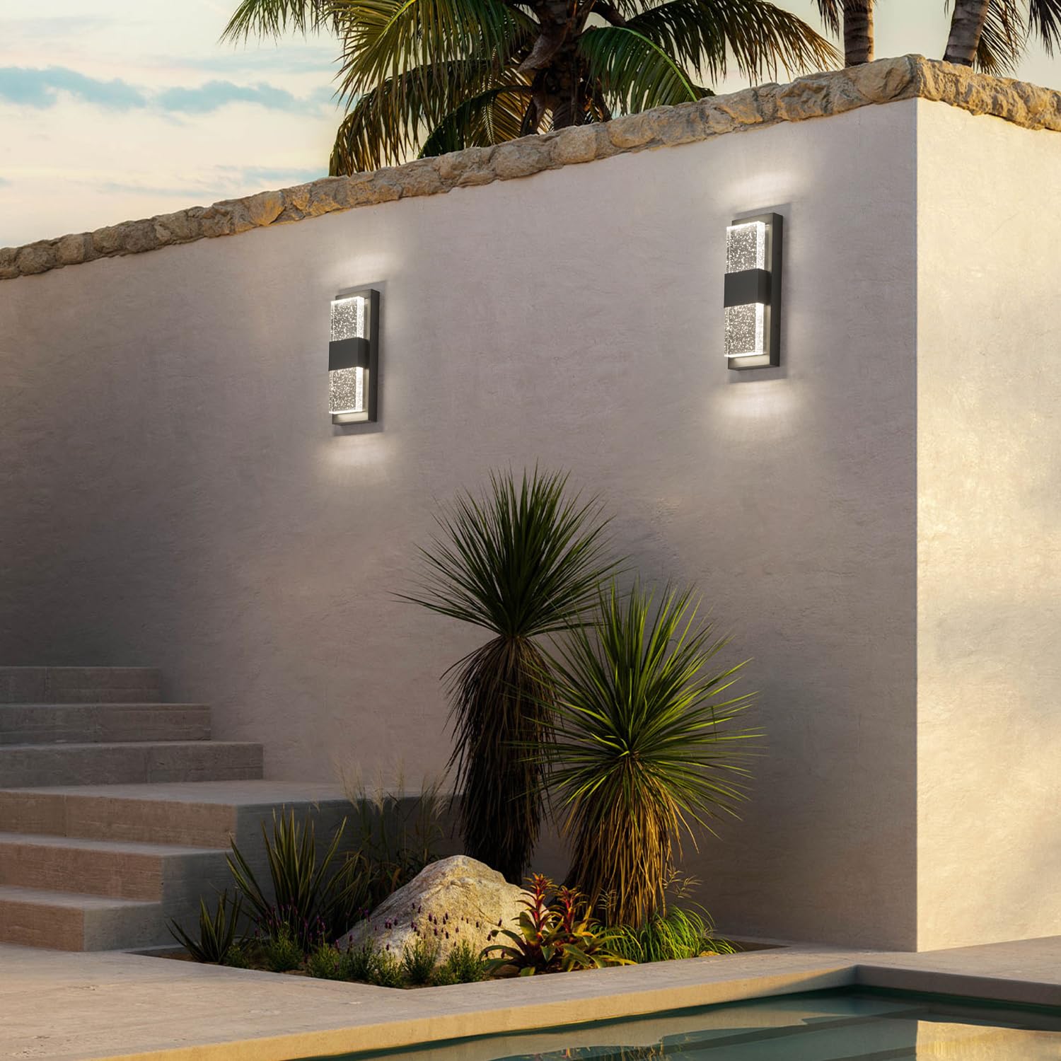 Bubble Wall Sconce, LED Light Fixture With Crystal Glass, Modern