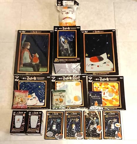 Amazon 一番くじ 夏目友人帳 星空の下で 夏目貴志 ニャンコ先生 斑フィギュアb D E F G H賞 星のひかりグラス ストラップ ハンドタオル ぬいぐるみ フィギュア ドール 通販
