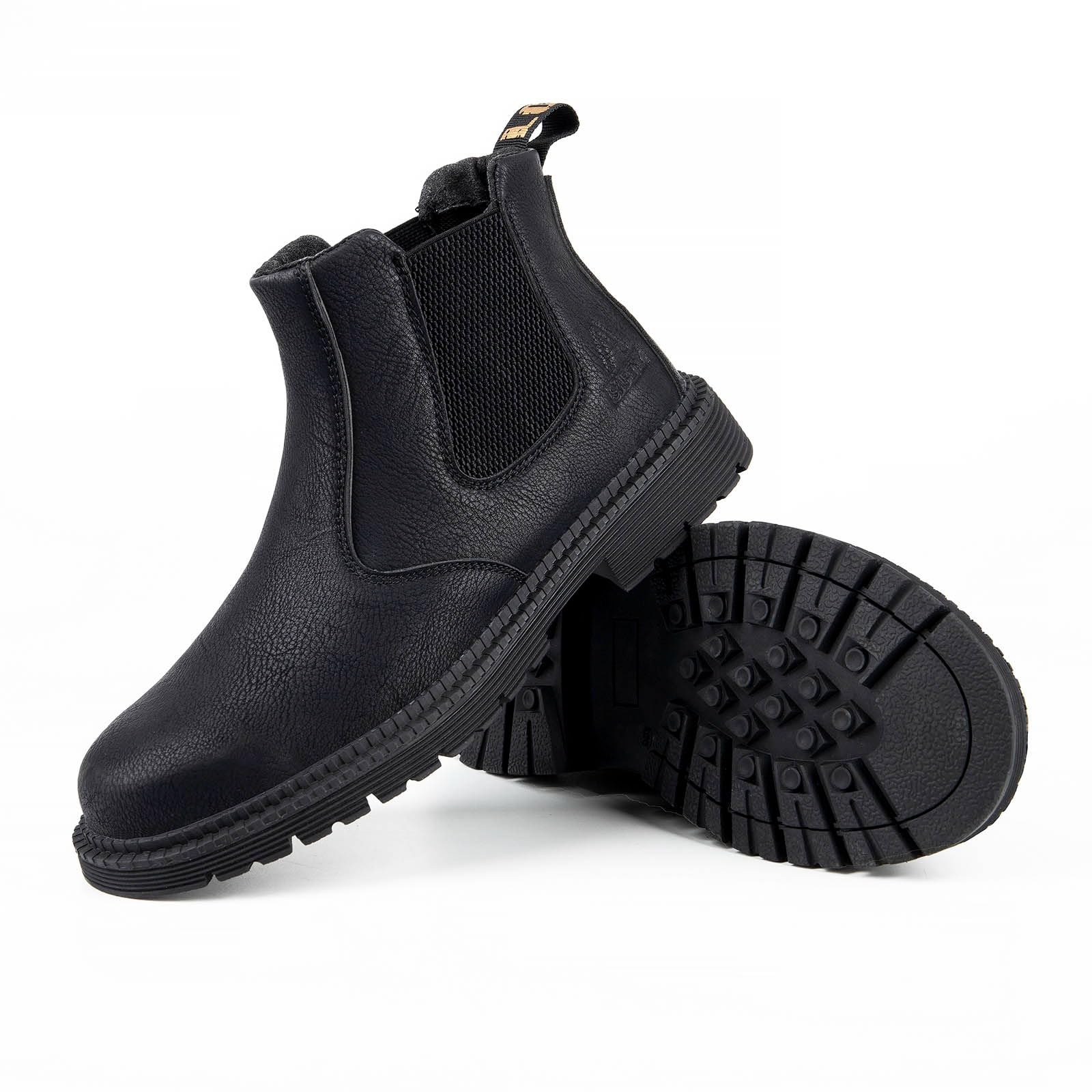 Genérico Bottes de cheville pour homme à semelle épaisse avec fermetures en cuir durables et polyvalentes pour toutes les occasions