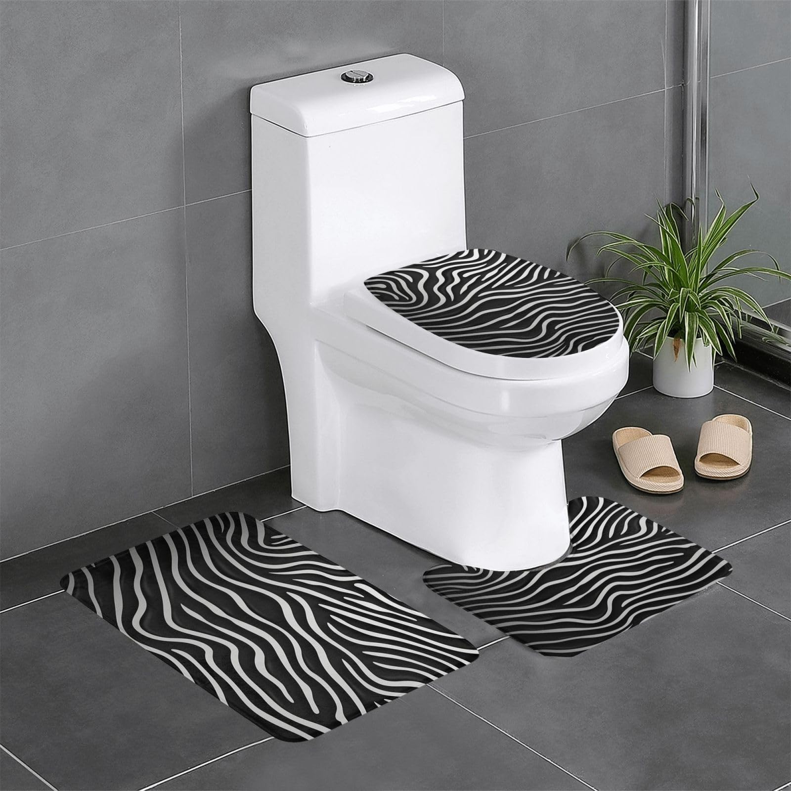 Tapis de salle de bain grain noir et blanc pour une ambiance moderne et chaleureuse