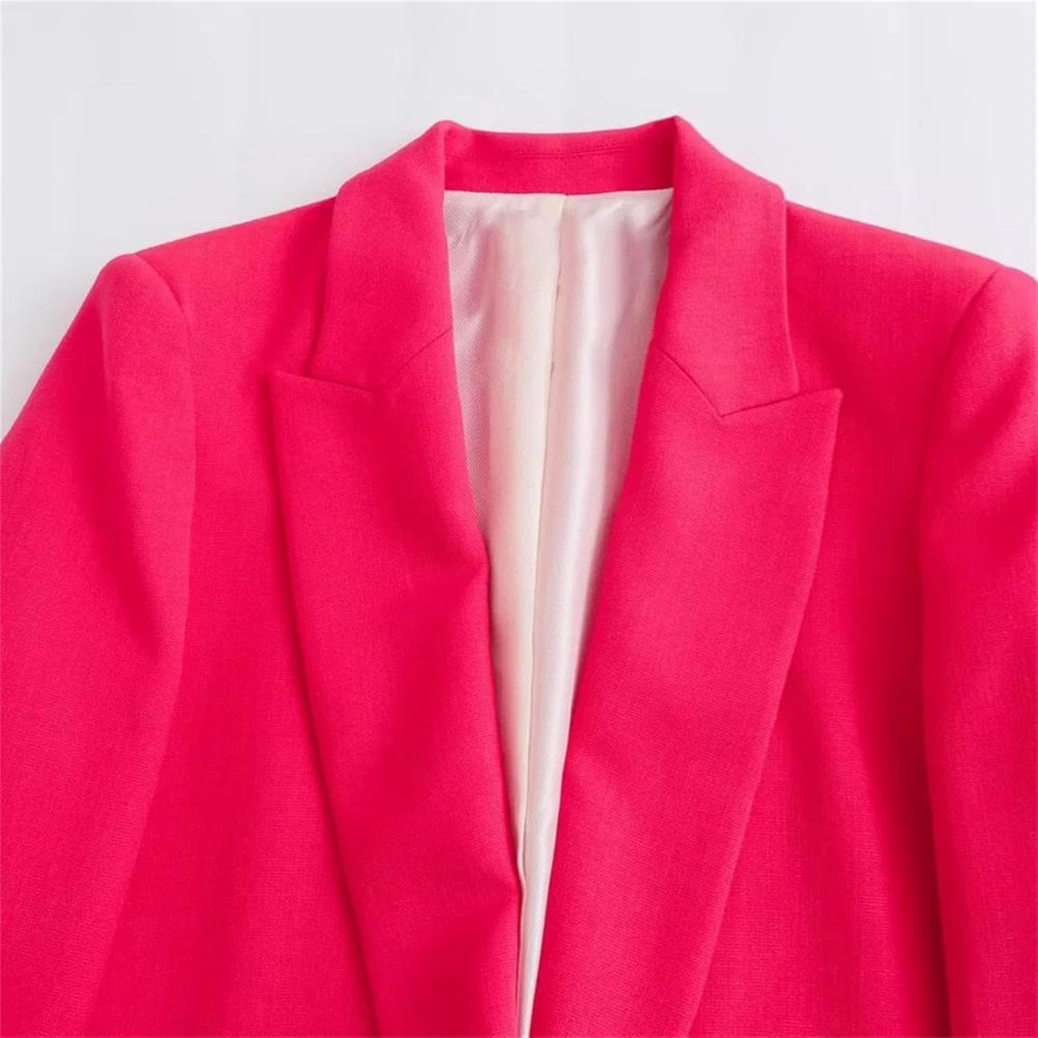Women's Invisible Button Blazer for Business Casual Long Sleeve Loose Fit Office Work Suit Jacket Straight Leg Pants