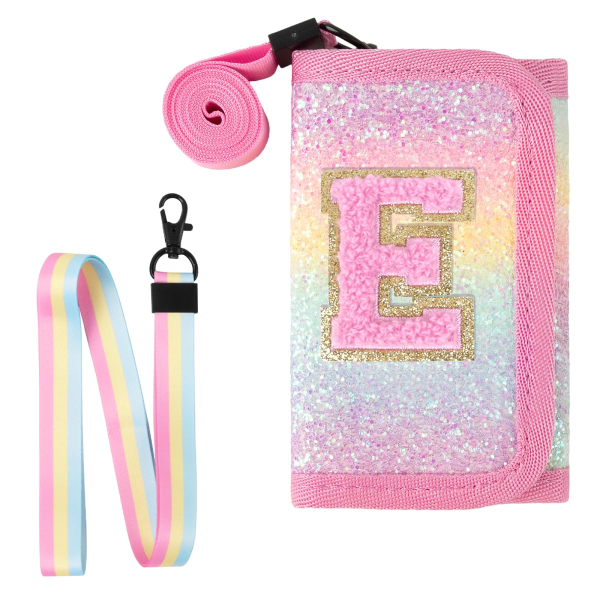 XSUIOY Kids Wallet for Girls Ages 3 4 5 6 7 8 9,Personalized Initial Girls Wallet Cute Toddler Wallet with Magic Sticker,Trifold Novelty Coin Purse