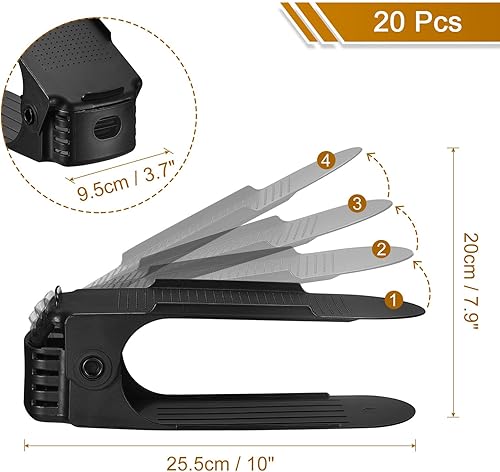 Miniatura 2 de MECCANIXITY Organizador de ranuras para zapatos, 10.039 x 3.740 x 7.874 in, ajustable, doble capa, ahorro de espacio, organizador para armario