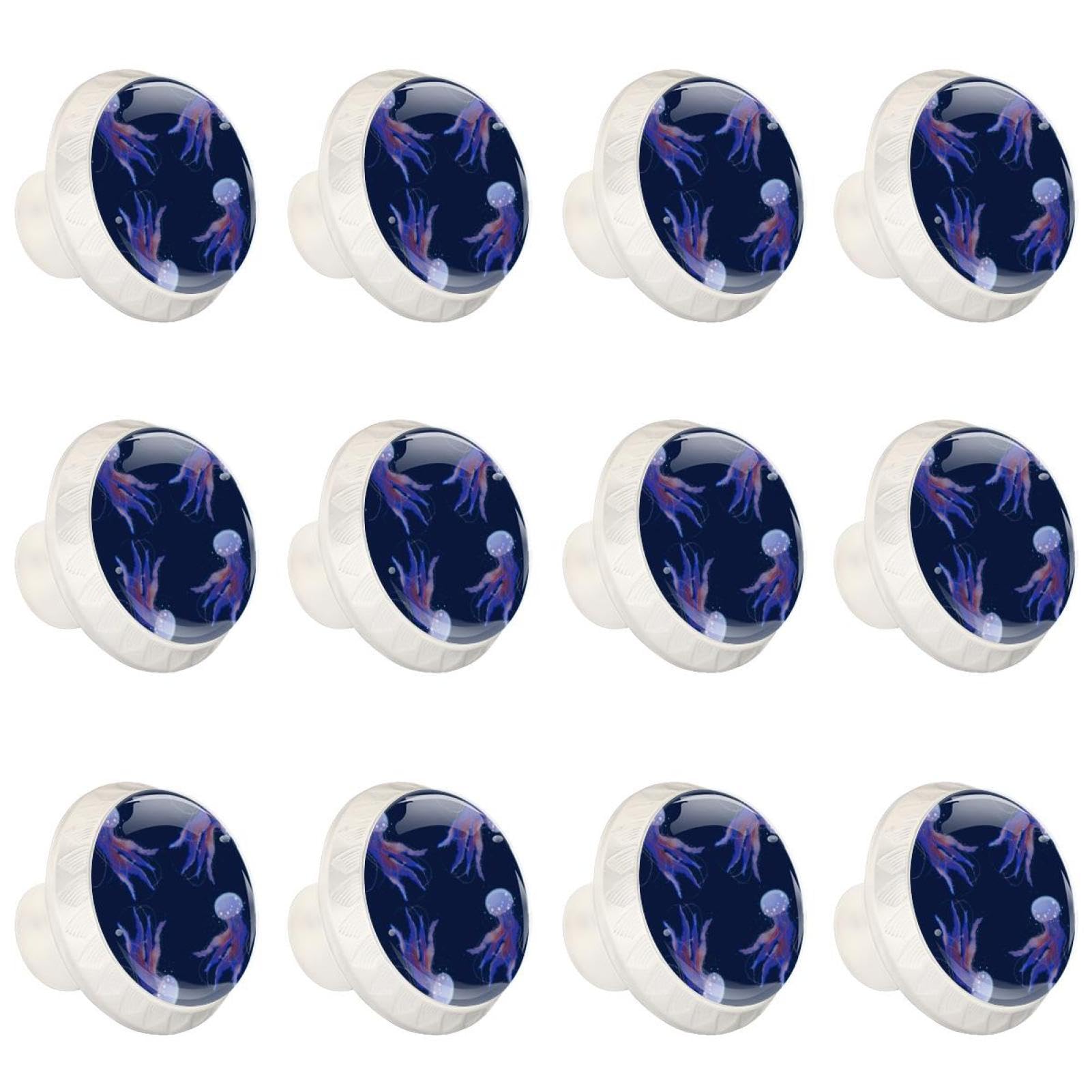 Poignées en verre transparent Jellyfish (Lot de 12) pour boutons de meuble et tiroir