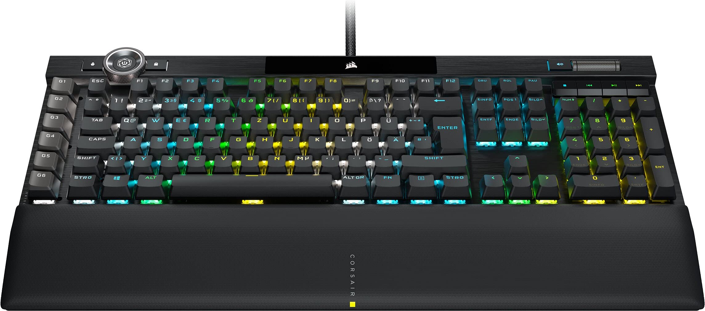 CORSAIR K100 RGB Optisch-Mechanische Gaming-Tastatur OPX Linear PBT Double-Shot QWERTZ DE Schwarz